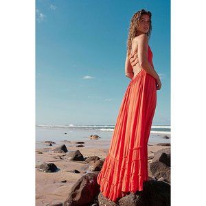 Free People Extratropical Maxi Dress in Coral Bright Size XS